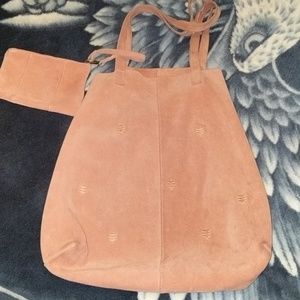 Toms pink suede purse